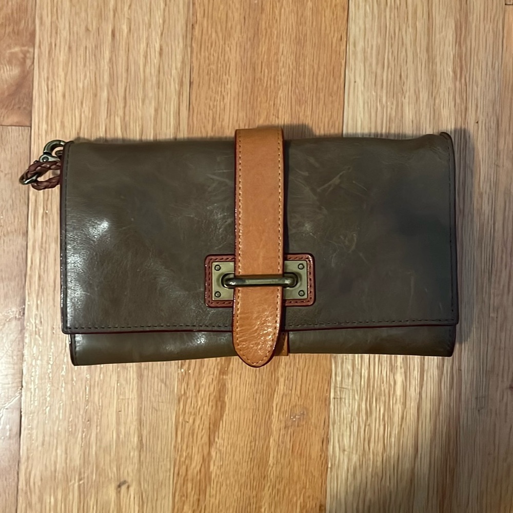 M Z Wallace Genuine Leather & Suede Wallet Cluch